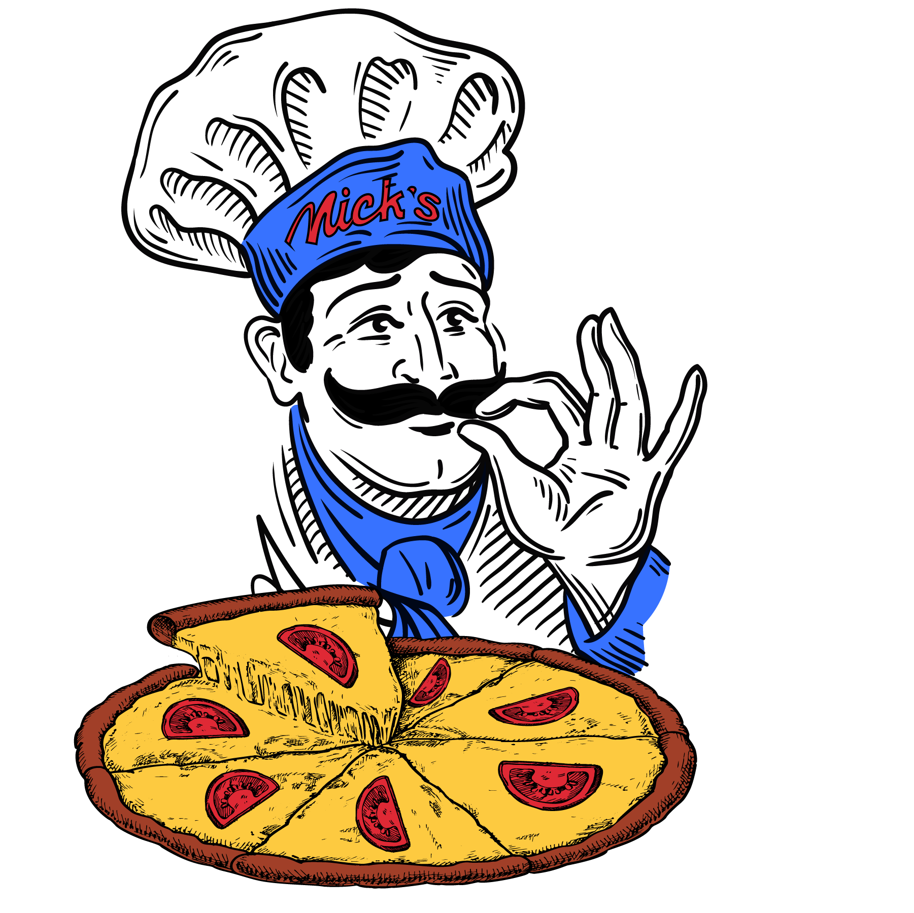 Nick's Pizza Menu Graphic